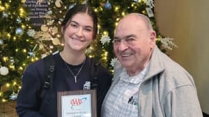 Mr. Sabbadino with Savannah Hall, winner of SCDTSEA's 2024 "Sabbadino" poster contest.