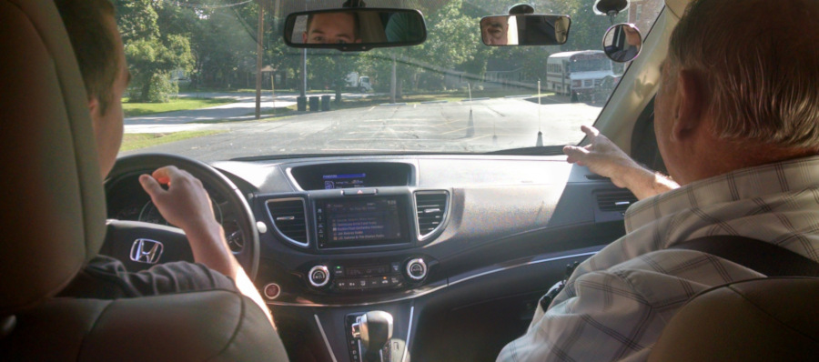 Mr. Sabbadino drives with a student