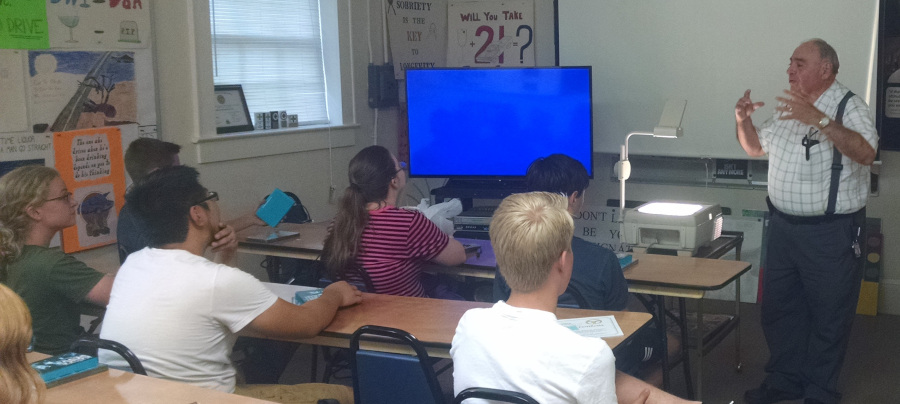 Mr. Sabbadino teaches a class